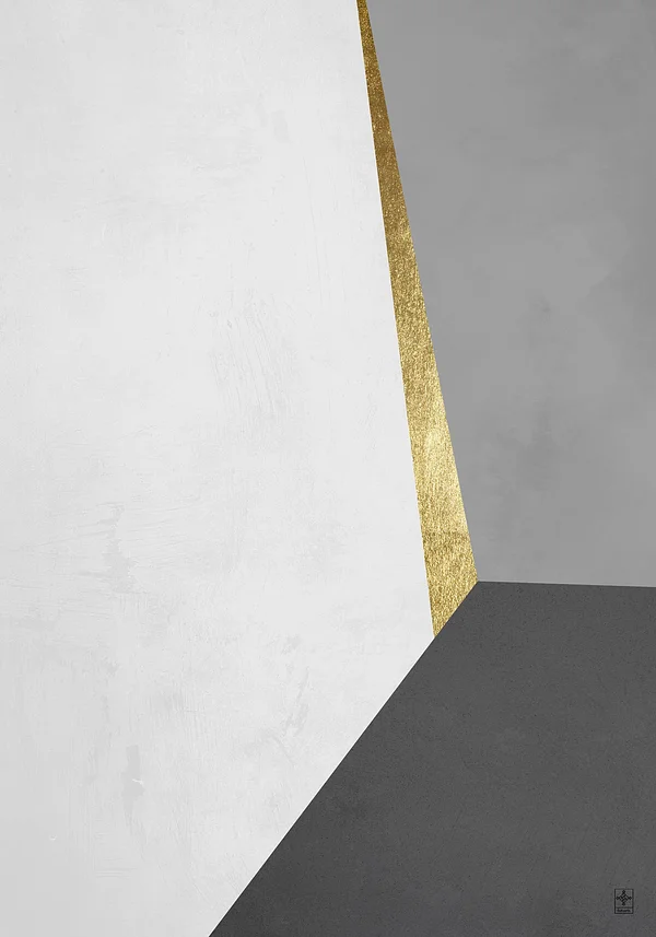 Abstrakcja geometryczna z domieszką złota