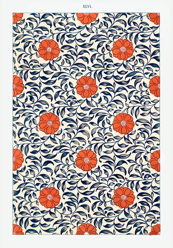 Wzór kwiatowy, chiński ornament