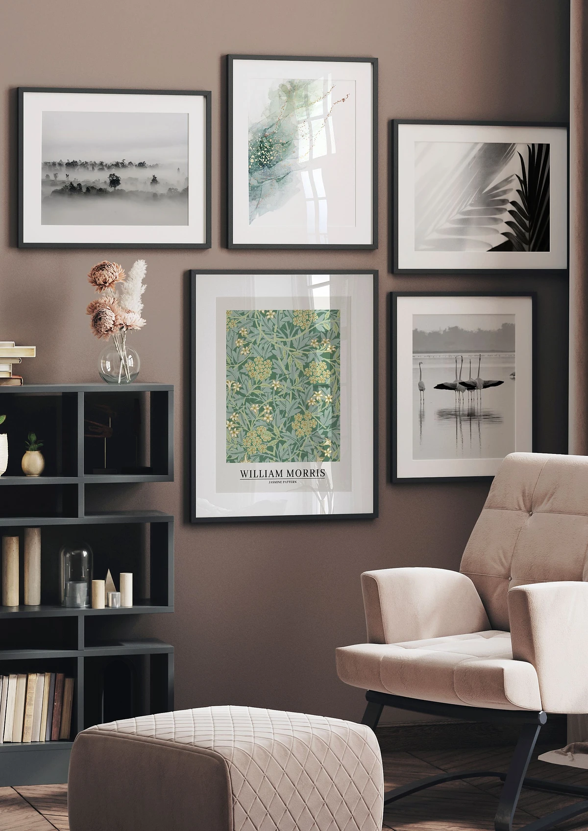 Czarno-biała natura z odrobiną zieleni