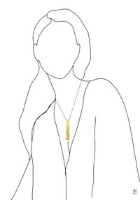 Czarny Zarys Kobiety ze Złotym Naszyjnikiem