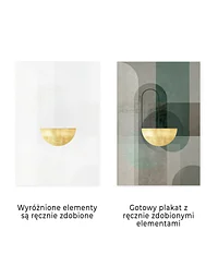 Złote Ozdoby: Abstrakcyjna Geometryczna Sztuka
