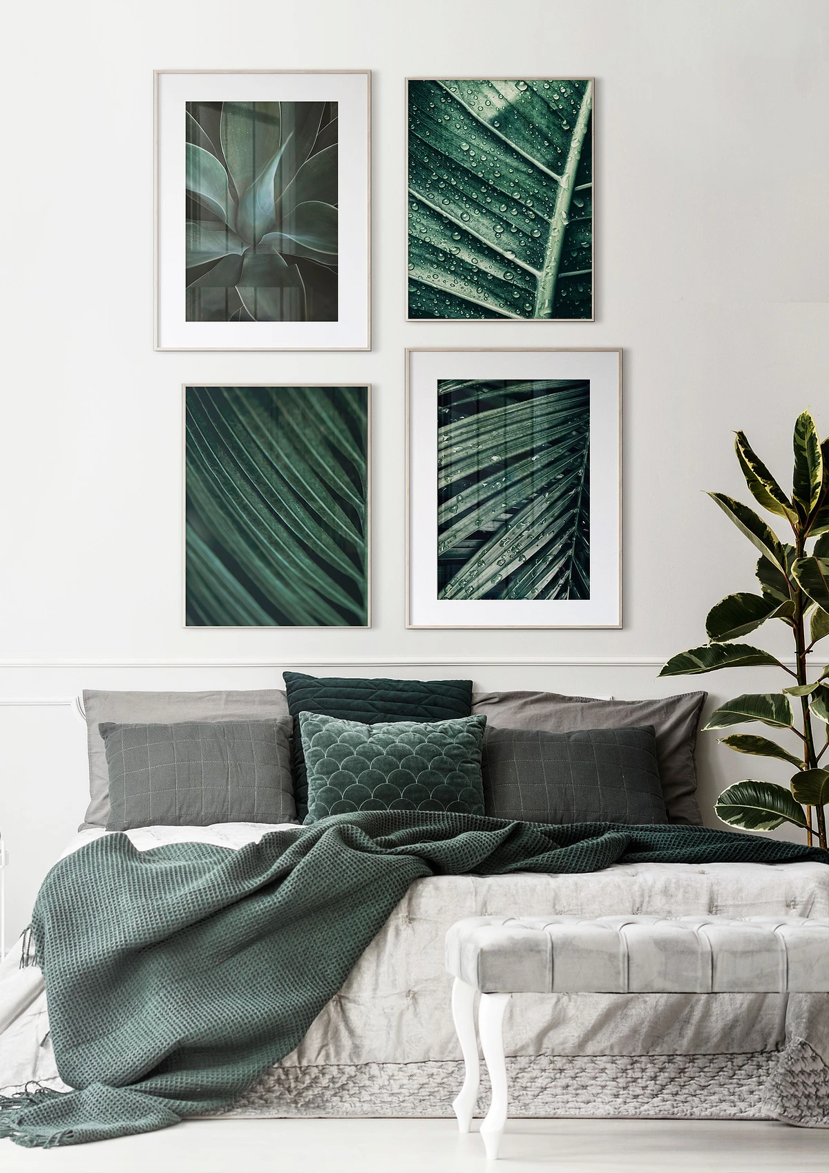 Delikatna zieleń w sypialni