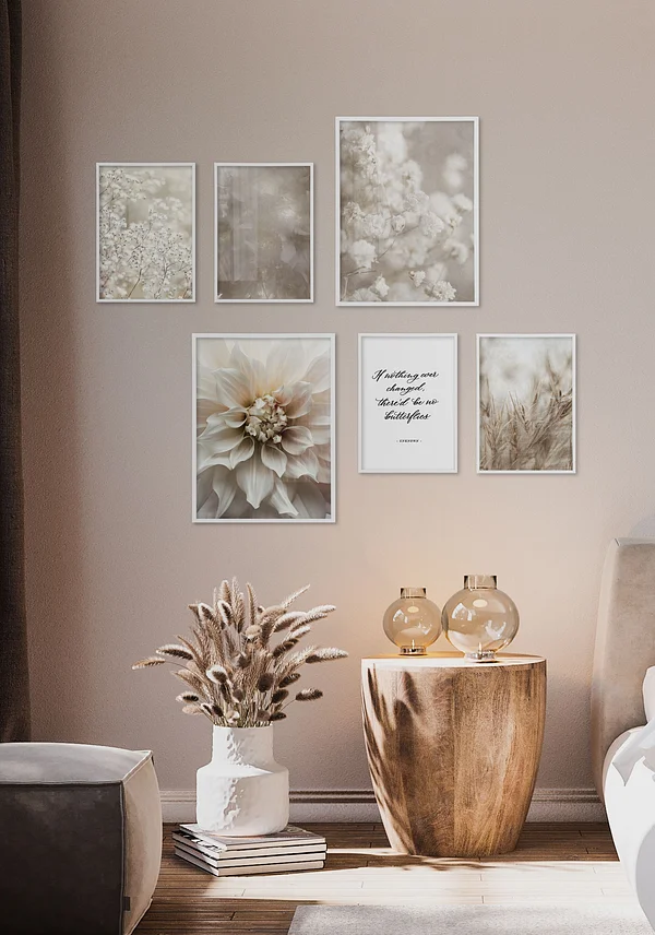 Delikatne kwiaty  (Zestaw 6 plakatów)