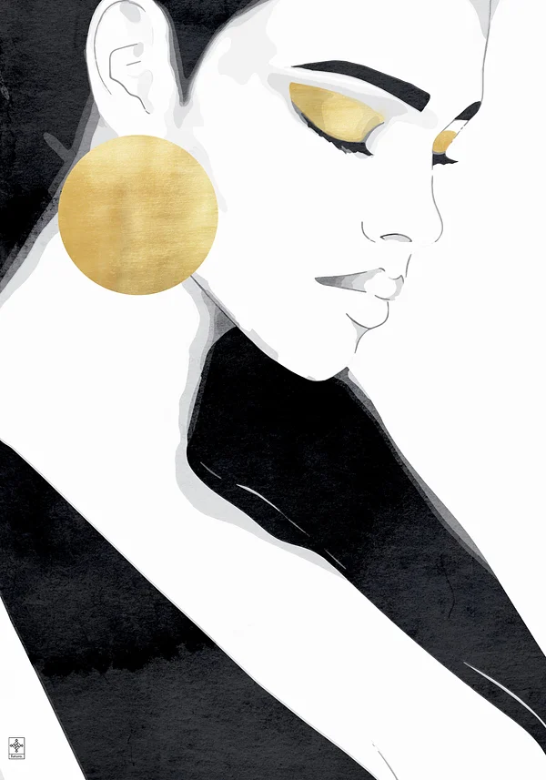 Kobieta ze Złotym Makijażem