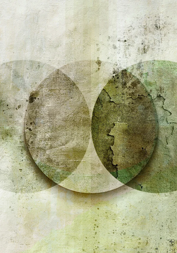 Abstrakcja z Zielonymi Okręgami: Plakat Artystyczny